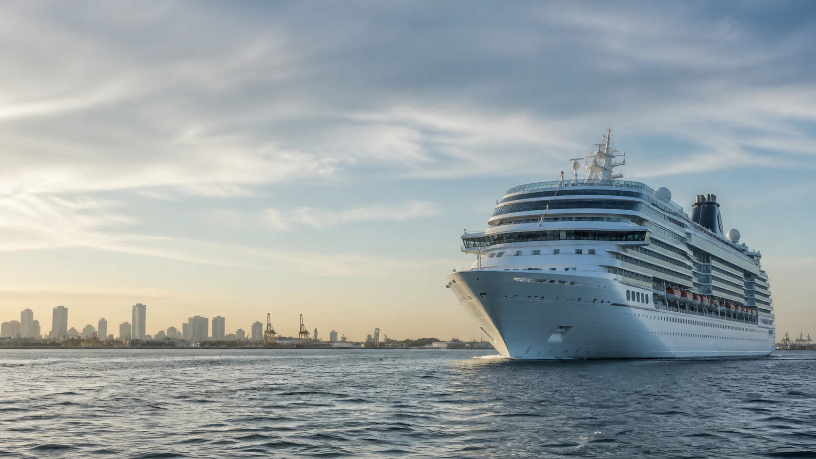 Cruise ship departing a South Florida port